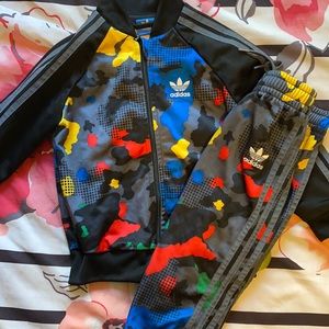 Adidas multicolour track suit
